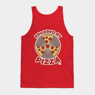 Powered By Pizza Funny Food Slogan Tank Top